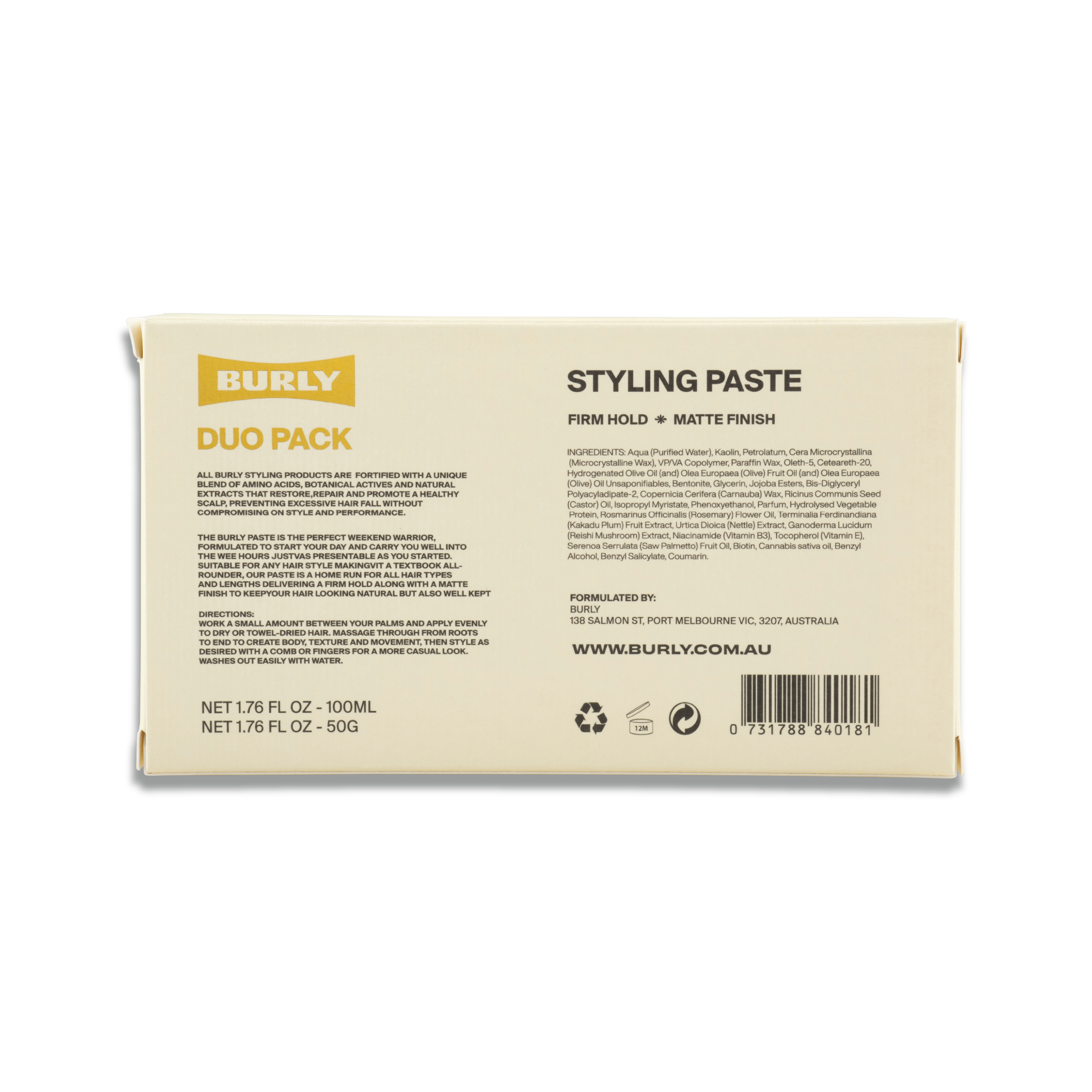 Paste - Duo Pack - 150ml - Firm Hold - Matte Finish - Australian Made