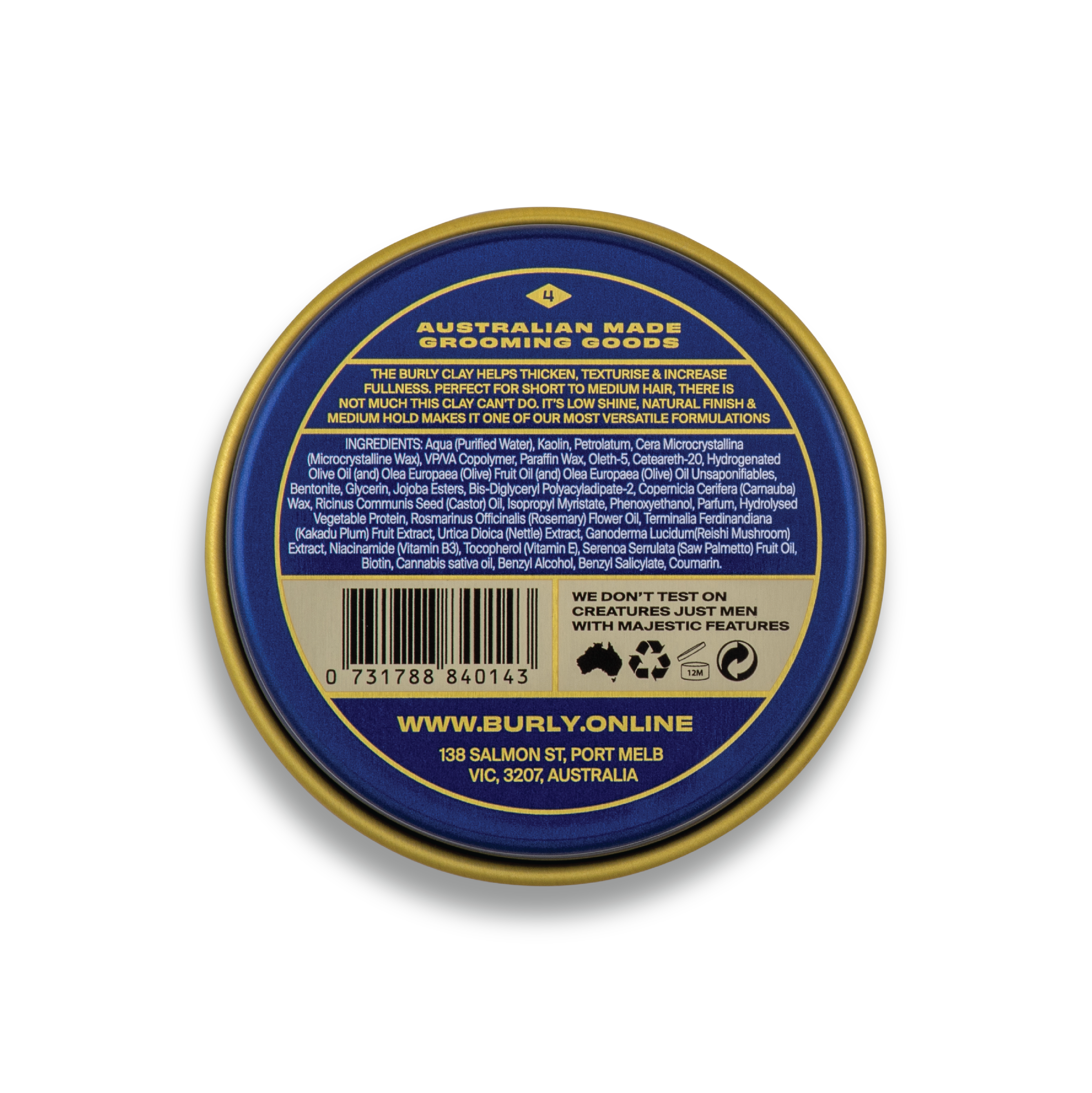 Australian Made Matte Styling Paste - 50ml - Firm Hold - Matte Finish - BURLY